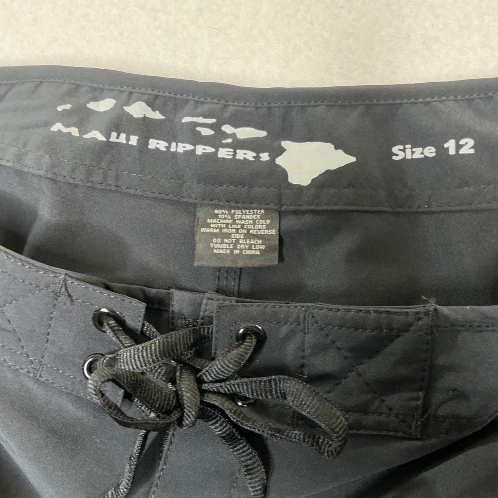 Maui Rippers Womens Board Shorts Black Size 12 Stretch Cargo Pocket Surf Swim - Picture 4 of 7